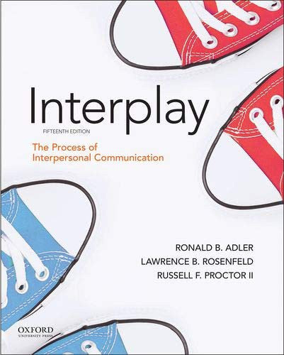 Adler Interplay The Process Of Interpersonal Communication
