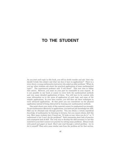 Mathematical Methods In The Physical Sciences