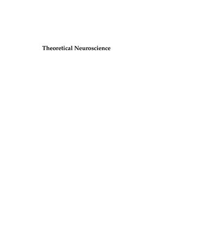 Theoretical Neuroscience: Computational And Mathematical Modeling Of Neural Systems (Computational Neuroscience)